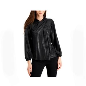 Alfani Faux Leather Top